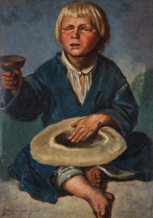 Adrian GŁĘBOCKI, ŻEBRZĄCY CHŁOPIEC, 1867