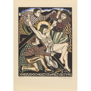 Bogna Krasnodębska-Gardowska (1900 Sosnowiec - 1986 ), Droga krzyżowa. Stacja XI (Jezus do krzyża przybity), 1926