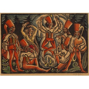 Władysław Skoczylas (1883 Wieliczka - 1934 Warszawa), Taniec zbójników I, 1919