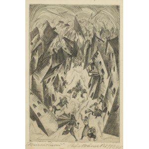 Stefan Mrożewski (1894 Częstochowa - 1975 Walnut Creek, Stany Zjednoczone), Trzęsienie ziemi (Pożar miasteczka), 1924