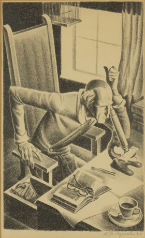 Konstanty Sopoćko (1903 Warsaw - 1992 Komorów), Scientist at the microscope