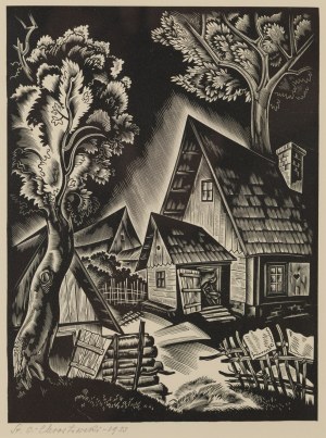Stanislaw Ostoja-Chrostowski (1897 Warsaw - 1947 Warsaw), Courtyard, 1933