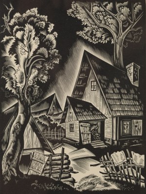 Stanislaw Ostoja-Chrostowski (1897 Warsaw - 1947 Warsaw), Courtyard, 1933