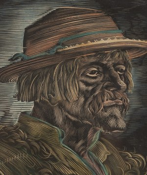 Edmund Ludwik Bartłomiejczyk (1885 Warsaw - 1950 Warsaw), Hucul in a straw hat, circa 1937