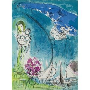 Marc Chagall (1887 Lozno near Vitebsk - 1985 Saint-Paul-de-Vence), Vision de Paris: Place de Concorde, 1952