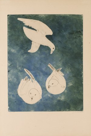 Joseph Hecht (1891 Lodz - 1952 Paris), Seagulls on a blue background