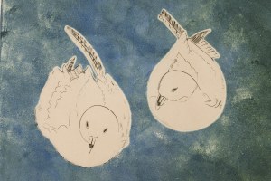 Joseph Hecht (1891 Lodz - 1952 Paris), Seagulls on a blue background