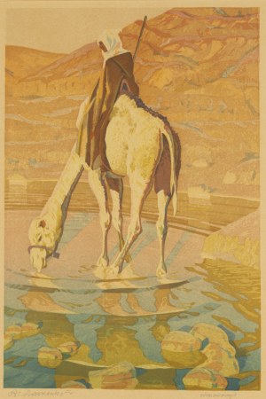 Aleksander Laszenko (1883 Annówka - 1944 Włocławek), Bedouin on a camel, 1936