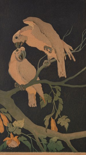 Aleksander Laszenko (1883 Annówka - 1944 Wloclawek), Parrots, 1936