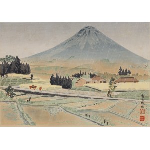 Tokuriki Tomikichirō (1902 - 2000 ), Deszcz w Susono, z cyklu 36 widoków Góry Fuji, 1939