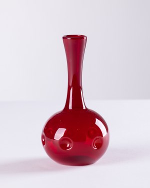 Lauscha Thüringen Ironworks, Germany, Red vase, 1960s/70s.