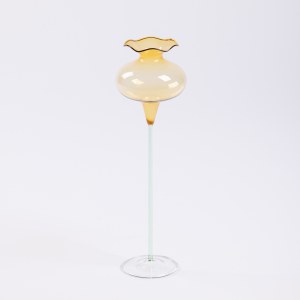 Lauscha Thüringen Ironworks, Germany, Decorative vase on high foot, 1960s/70s.