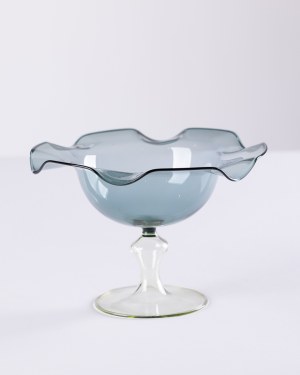 Lauscha Thüringen Ironworks, Germany, Blue footed platter, 1960s/1970s