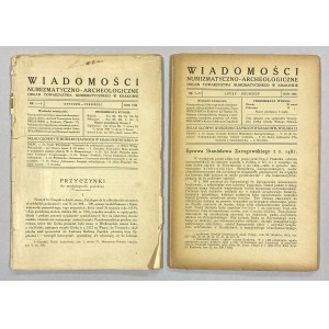 Wiadomości Numizmatyczno-Archeologiczne 1920 - komplet bez 1 tablicy