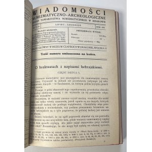 Wiadomości Numizmatyczno-Archeologiczne 1920-1927