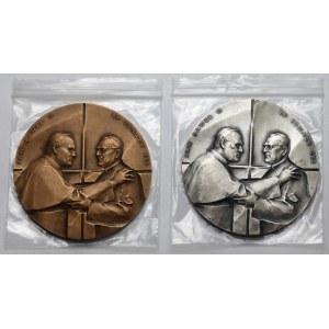 Medaille, Johannes Paul II. / Bischof Ignacy Jeż - PTAiN Koszalin 1991 - Satz (2 St.)