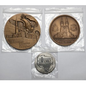 Medaile, Jan Pavel II - IV. pouť do Polska 1991 - sada (3ks)