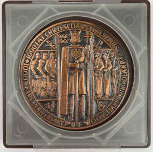 PANA-Medaille 1000 Jahre Christentum in Polen 1966 - in Bronze
