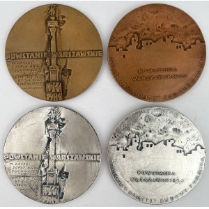 Medaglia, Insurrezione di Varsavia - 40° Anniversario e Monumento agli Insorti - set (4 pezzi)