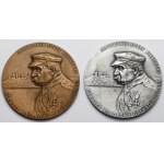 Medals, Marshal Jozef Pilsudski - First Honorary Citizen of Plock - Plock PTAiN 1991 - set (2pcs)