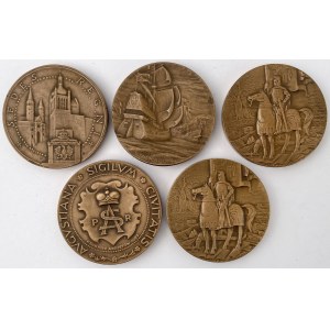 Medals, Kings of Poland - tombak - set (5pcs)