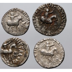 Indo-Scythian Kingdom, set of silver drachmas from the 1st century BC, (4 pieces)