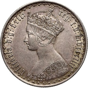 Great Britain, Victoria, florin 1853, Gothic type