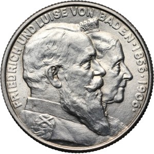 Germany, Baden, Friedrich I, 2 Mark 1906, Karlsruhe, Golden Wedding