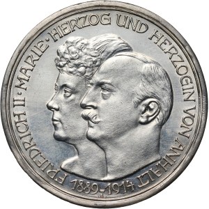 Germany, Anhalt-Dessau, Frederick II, 3 Mark 1914 A, Berlin, Silver Wedding