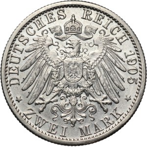 Germany, Schwarzburg-Sondershausen, Karl Günther, 2 Mark 1905, Berlin