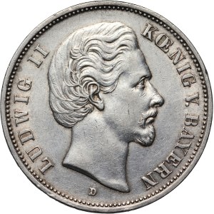 Germany, Bavaria, Ludwig II, 5 Mark 1876 D, Munich