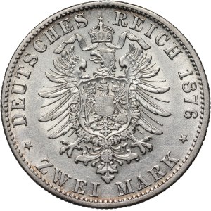 Germany, Bavaria, Ludwig II, 2 Mark 1876 D, Munich