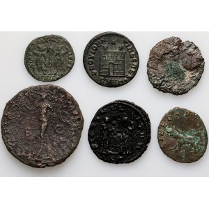 Impero romano, set di monete del 1°-4° secolo, (6 pezzi)