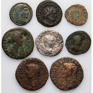 Impero romano, set di monete del 1°-4° secolo, (8 pezzi)