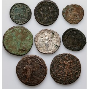 Impero romano, set di monete del 1°-4° secolo, (8 pezzi)