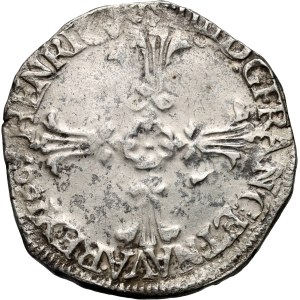 France, Henry IV, 1/4 ecu 1607 9, Rennes
