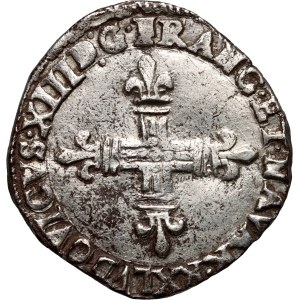 France, Navarre, Louis XIII, 1/4 ecu 1610-1632, Saint-Palais