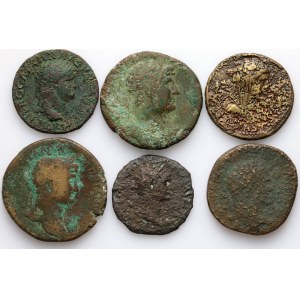 Impero romano, set di monete del 1°-4° secolo, (6 pezzi)