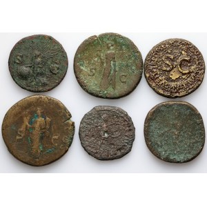 Impero romano, set di monete del 1°-4° secolo, (6 pezzi)