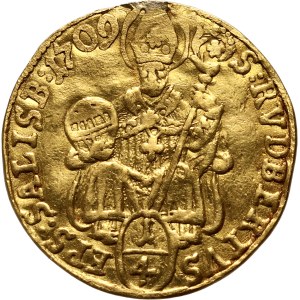 Austria, Salzburg, Francis Anton von Harrach, 1/4 Ducat 1709