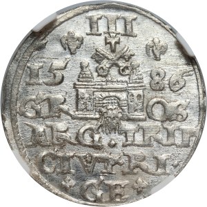 Stefan Batory, trojak 1586, Ryga