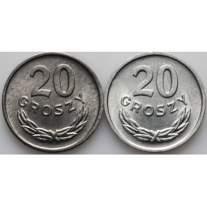 PRL, sada 20 grošových mincí 1967-1968, (2 kusy)