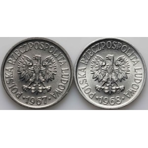 PRL, sada 20 grošových mincí 1967-1968, (2 kusy)
