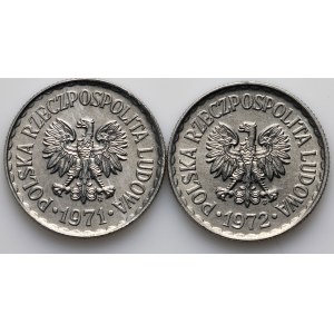 People's Republic of Poland, set of 1 zloty coins from 1971-1972, (2 pieces)