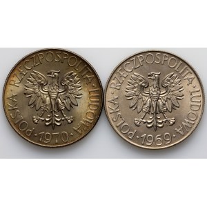 People's Republic of Poland, set of 10 gold coins from 1969-1970, Tadeusz Kosciuszko, (2 pieces)