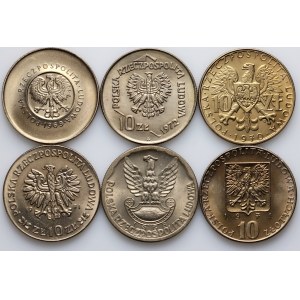 PRL, sada 10 zlatých mincí 1968-1972, (6 kusů)