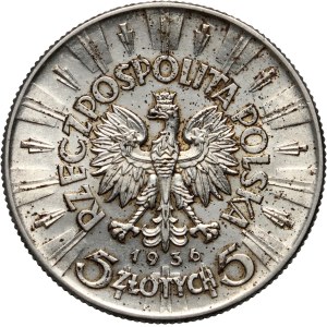 II RP, 5 zlotých 1936, Varšava, Józef Piłsudski