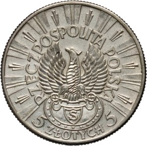 II RP, 5 zlotých 1934, Varšava, Józef Piłsudski, Strzelecký orol