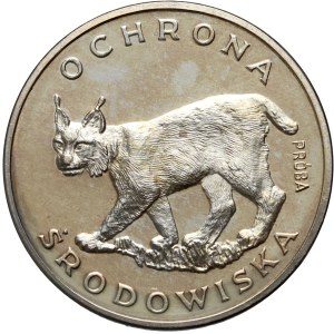 PRL, 100 złotych 1979, Ochrona środowiska - Ryś, PRÓBA, srebro