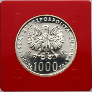 Polská lidová republika, 1000 zlatých 1982, papež Jan Pavel II., stříbro